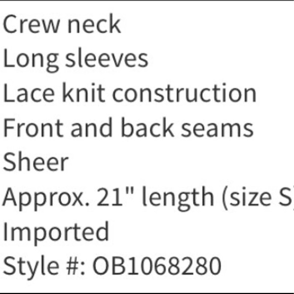 NEW M Free People Lace Long Sleeve Layering Top - Picture 8 of 11